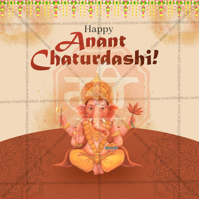 Professional Ananta Chaturdashi Template Design in Marathi, Hindi, and English - High-Quality Editable PSD and JPG by Me Chitrakar