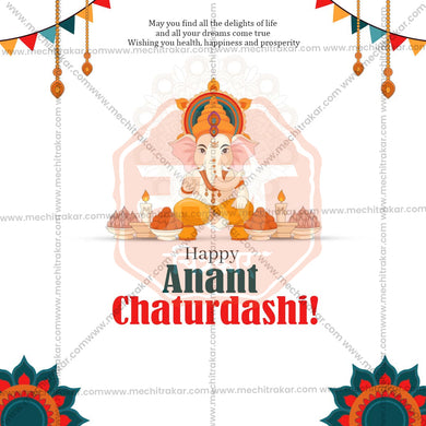 Creative Ananta Chaturdashi Festival Poster in Marathi, Hindi, and English - Editable PSD and JPG by Me Chitrakar