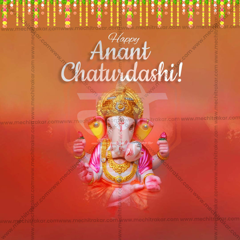 Load image into Gallery viewer, High-Quality Ananta Chaturdashi Festival Social Media Post in Marathi, Hindi, and English - PSD and JPG by Me Chitrakar
