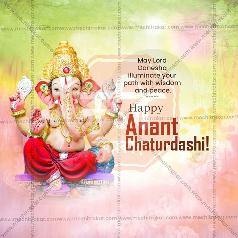 Load image into Gallery viewer, Elegant Ananta Chaturdashi Flyer Design in Marathi, Hindi, and English - High-Quality PSD and JPG by Me Chitrakar
