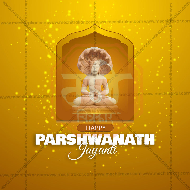 Load image into Gallery viewer, Professional Bhagwan Parshwanath Jayanti Template Design in Marathi, Hindi, and English - High-Quality Editable PSD and JPG by Me Chitrakar
