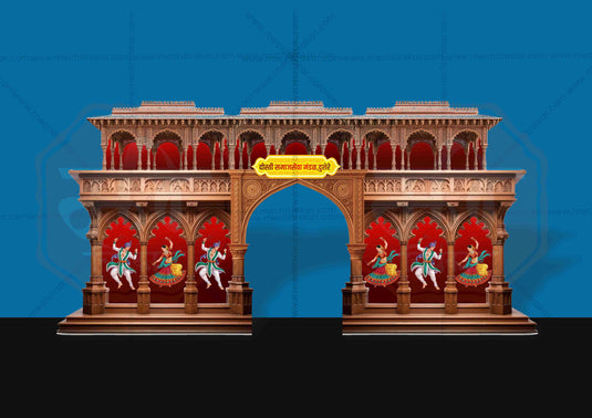 Navratri Dandiya Entry Arch and Kamaan Template - Creative Editable PSD File - Mechitrakar | BEK0824-18