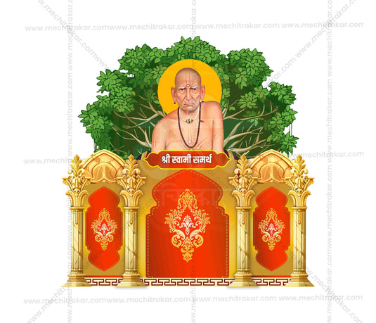 Entry Arch and Kamaan Template | Shri Swami Samarth Maharaj Theme - Creative Editable PSD File - Mechitrakar | BEK0824-22