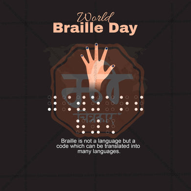 Beautiful World Braille Day Event Poster in Marathi, Hindi, and English - High-Quality Editable PSD and JPG by Me Chitrakar