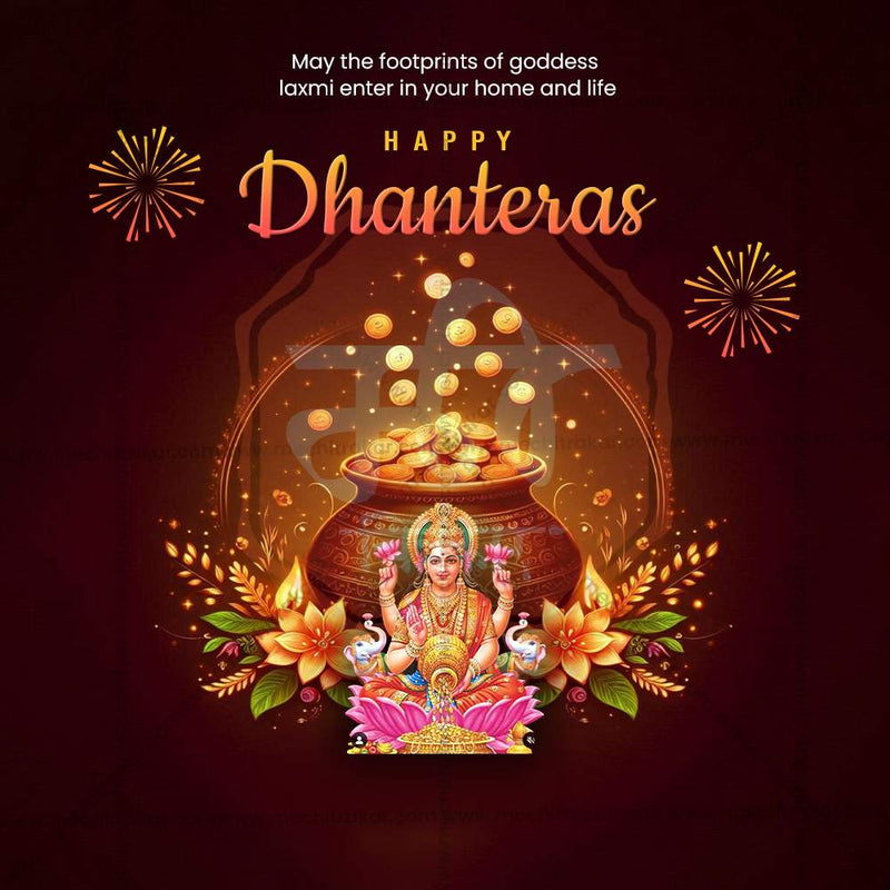 Load image into Gallery viewer, Stunning Dhanteres Festival Banner in Marathi, Hindi, and English - Editable PSD and JPG by Me Chitrakar
