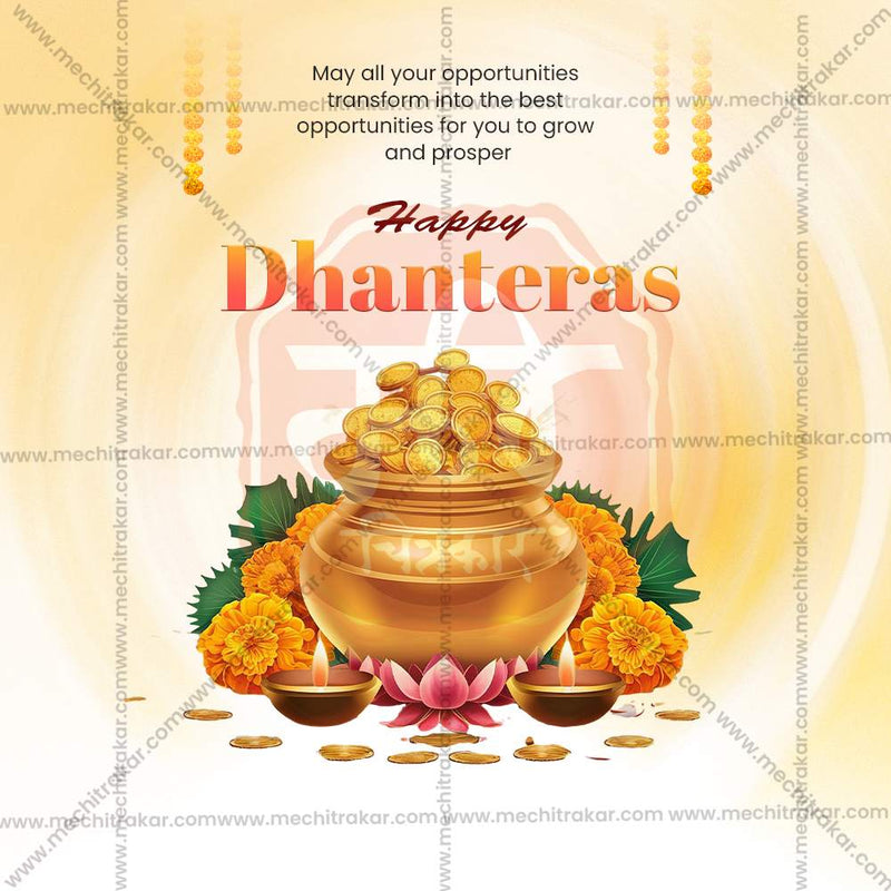 Load image into Gallery viewer, Premium Dhanteres Festival Invitation in Marathi, Hindi, and English - Editable PSD and JPG by Me Chitrakar
