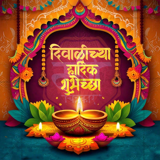 Diwali Social Media Template | Marathi PSD & JPG | Me Chitrakar 1024-19