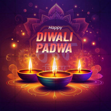 Attractive Diwali Padwa editable Banner in Marathi, Hindi, and English - PSD and JPG by Me Chitrakar