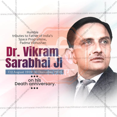 Professional Dr. Vikram Sarabhai Punyatithi  Template Design in Marathi, Hindi, and English - High-Quality Editable PSD and JPG by Me Chitrakar