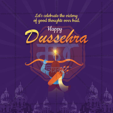 Premium Dussehra Festival Invitation in Marathi, Hindi, and English - Editable PSD and JPG by Me Chitrakar