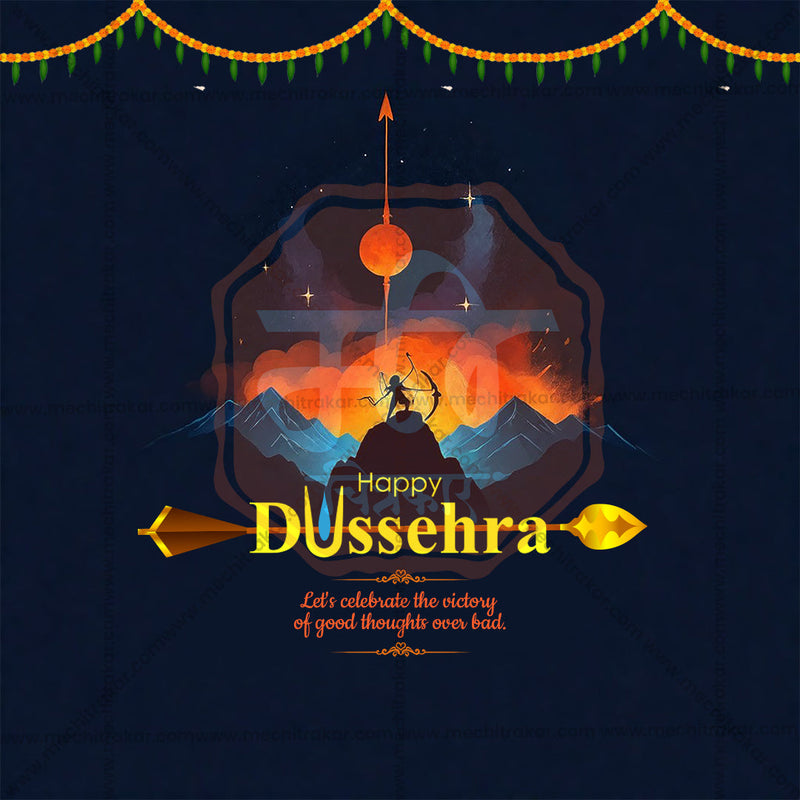 Load image into Gallery viewer, Attractive Dussehra Festival Banner in Marathi, Hindi, and English - PSD and JPG by Me Chitrakar
