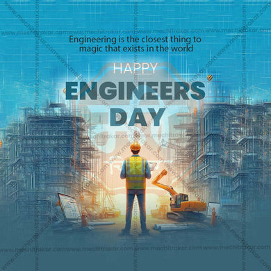 Elegant Engineer's Day Flyer Design in Marathi, Hindi, and English - High-Quality PSD and JPG by Me Chitrakar