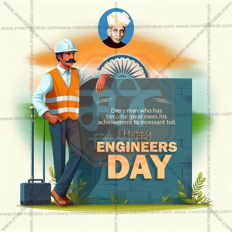 Load image into Gallery viewer, Beautiful Engineer&#39;s Day Event Poster in Marathi, Hindi, and English - High-Quality Editable PSD and JPG by Me Chitrakar
