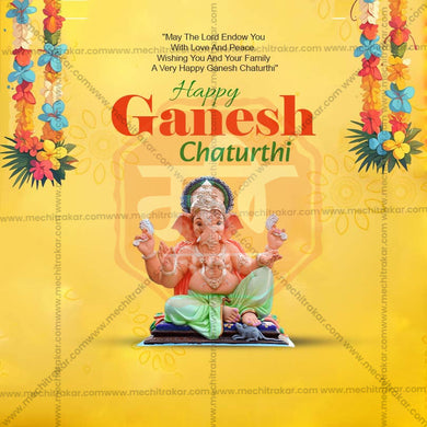 Attractive Ganesh Chaturthi Festival Banner in Marathi, Hindi, and English - PSD and JPG by Me Chitrakar