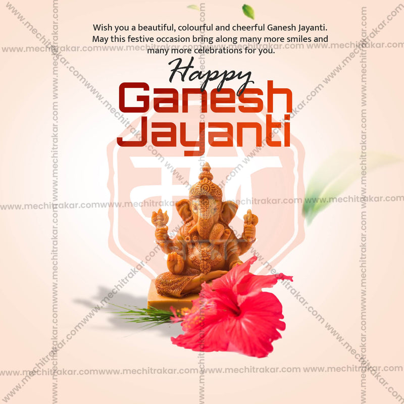 Load image into Gallery viewer, Creative Ganesh Jayanti Template editable Poster in Marathi, Hindi, and English - Editable PSD and JPG by Me Chitrakar
