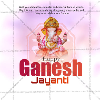 Elegant Ganesh Jayanti Template Flyer Design in Marathi, Hindi, and English - High-Quality PSD and JPG by Me Chitrakar