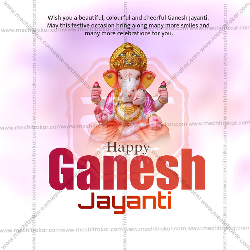 Load image into Gallery viewer, Elegant Ganesh Jayanti Template Flyer Design in Marathi, Hindi, and English - High-Quality PSD and JPG by Me Chitrakar
