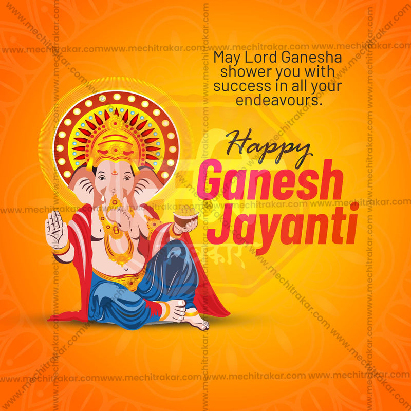 Load image into Gallery viewer, Premium Ganesh Jayanti Template editable Invitation in Marathi, Hindi, and English - Editable PSD and JPG by Me Chitrakar
