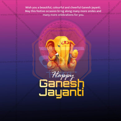 High-Quality Ganesh Jayanti Template editable Flyer in Marathi, Hindi, and English - Editable PSD and JPG by Me Chitrakar