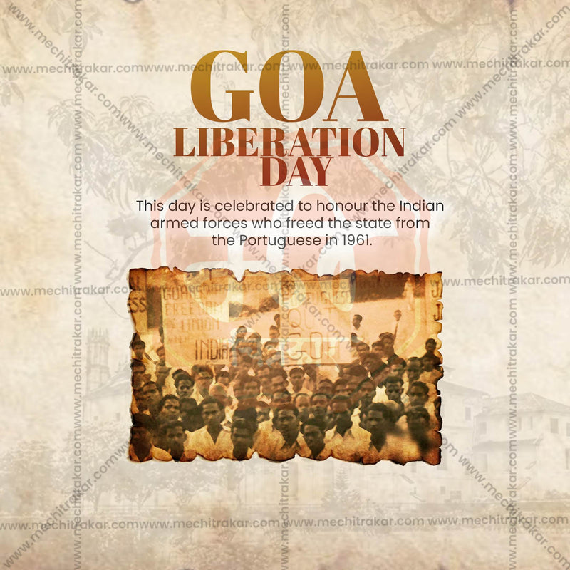 Load image into Gallery viewer, Beautiful Goa Liberation Day Event Poster in Marathi, Hindi, and English - High-Quality Editable PSD and JPG by Me Chitrakar
