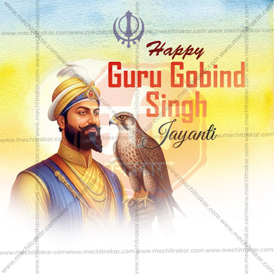 Professional Guru Gobind Singh Jayanti Template Design for Social Media in Marathi, Hindi, and English - PSD and JPG by Me Chitrakar