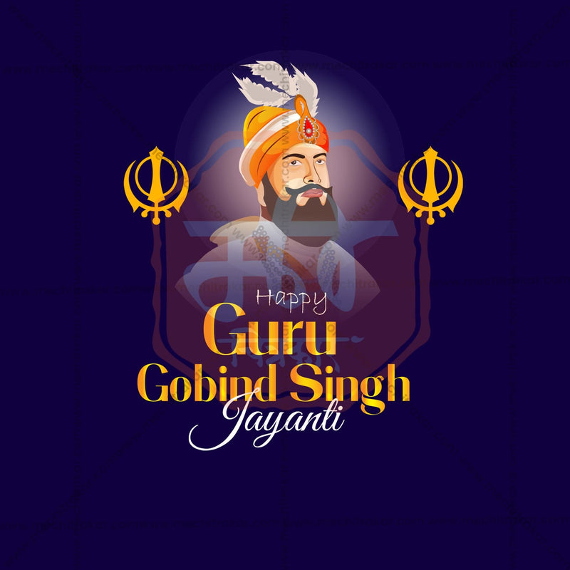 Load image into Gallery viewer, Stunning Guru Gobind Singh Jayanti editable Banner in Marathi, Hindi, and English - Editable PSD and JPG by Me Chitrakar
