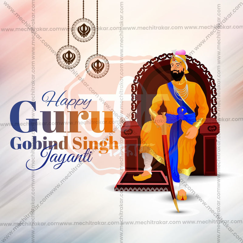 Load image into Gallery viewer, Premium Guru Gobind Singh Jayanti editable Invitation in Marathi, Hindi, and English - Editable PSD and JPG by Me Chitrakar
