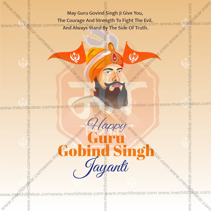 Load image into Gallery viewer, Attractive Guru Gobind Singh Jayanti editable Banner in Marathi, Hindi, and English - PSD and JPG by Me Chitrakar
