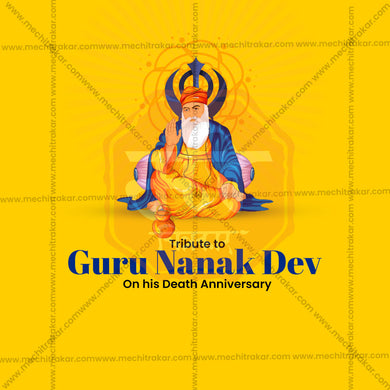 Professional Guru Nanak Punyatithi Template Design in Marathi, Hindi, and English - High-Quality Editable PSD and JPG by Me Chitrakar