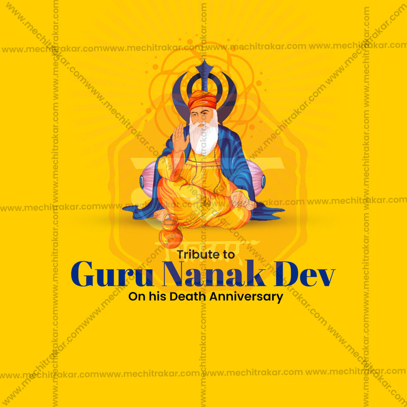 Load image into Gallery viewer, Professional Guru Nanak Punyatithi Template Design in Marathi, Hindi, and English - High-Quality Editable PSD and JPG by Me Chitrakar
