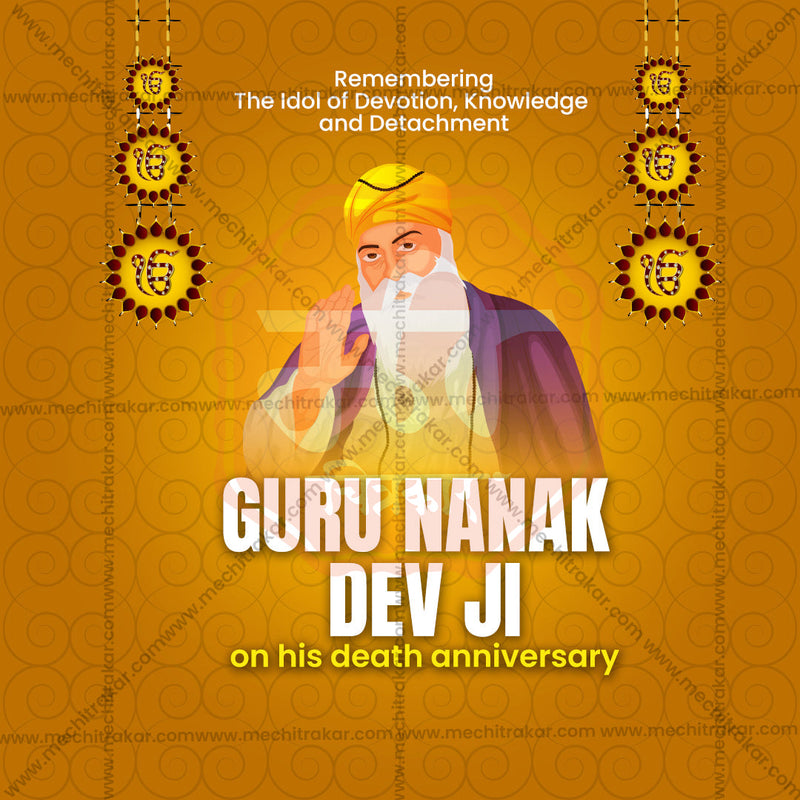 Load image into Gallery viewer, Creative Guru Nanak Punyatithi Festival Poster in Marathi, Hindi, and English - Editable PSD and JPG by Me Chitrakar
