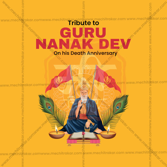 High-Quality Guru Nanak Punyatithi Festival Social Media Post in Marathi, Hindi, and English - PSD and JPG by Me Chitrakar