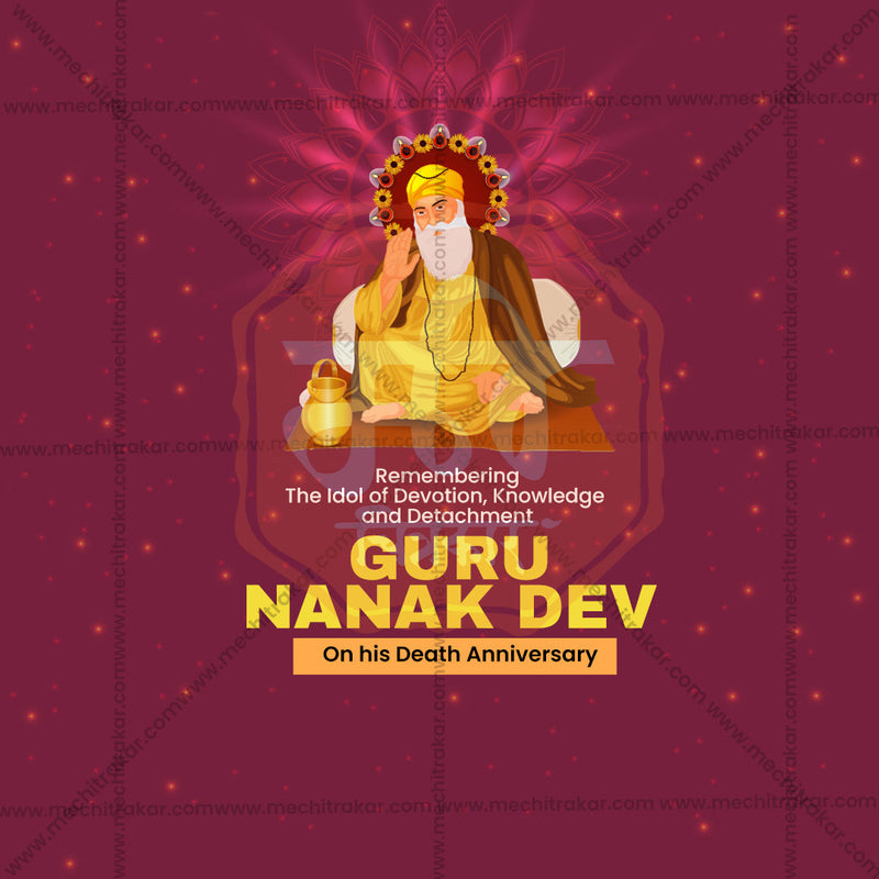 Load image into Gallery viewer, Stunning Guru Nanak Punyatithi Festival Banner in Marathi, Hindi, and English - Editable PSD and JPG by Me Chitrakar
