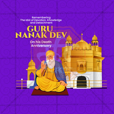 Elegant Guru Nanak Punyatithi Flyer Design in Marathi, Hindi, and English - High-Quality PSD and JPG by Me Chitrakar