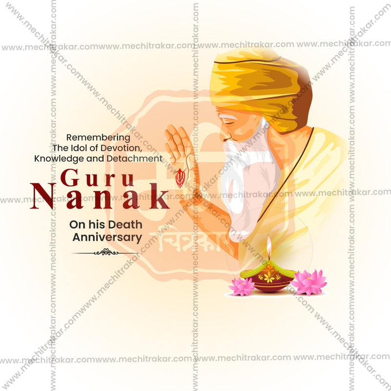 Load image into Gallery viewer, Premium Guru Nanak Punyatithi Festival Invitation in Marathi, Hindi, and English - Editable PSD and JPG by Me Chitrakar
