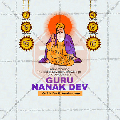 High-Quality Guru Nanak Punyatithi Festival Flyer in Marathi, Hindi, and English - Editable PSD and JPG by Me Chitrakar