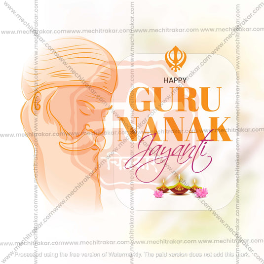 Guru Nanak Jayanti Social Media Template | English PSD & JPG | Me Chitrakar 1024-1