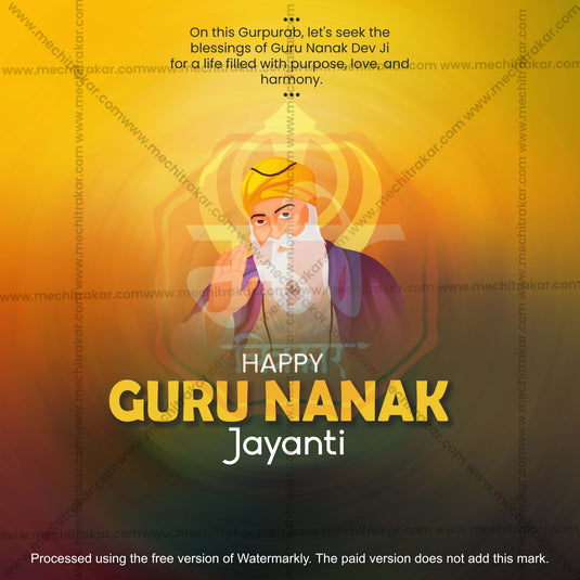 Guru Nanak Jayanti Social Media Template | English PSD & JPG | Me Chitrakar 1024-3