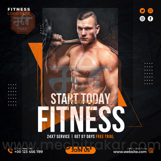 GYM Business Marketing Bundle: 5 Premium English Templates (PSD & JPG)