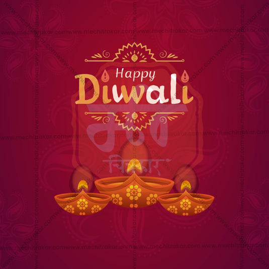 Diwali Social Media Template | English PSD & JPG | Me Chitrakar 1024-3