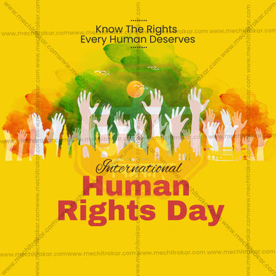 Professional Human Rights Day  Marathi  Template Design for Social Media in Marathi, Hindi, and English - PSD and JPG by Me Chitrakar