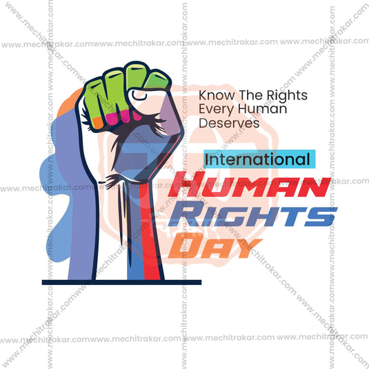 Stunning Human Rights Day  Marathi  editable Banner in Marathi, Hindi, and English - Editable PSD and JPG by Me Chitrakar