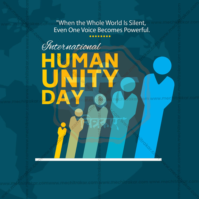 Load image into Gallery viewer, Professional International Human Solidarity Day Template Design for Social Media in Marathi, Hindi, and English - PSD and JPG by Me Chitrakar
