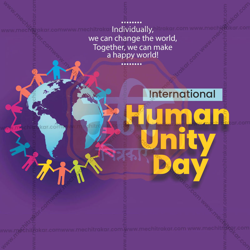 Load image into Gallery viewer, Professional International Human Solidarity Day Template Design in Marathi, Hindi, and English - High-Quality Editable PSD and JPG by Me Chitrakar
