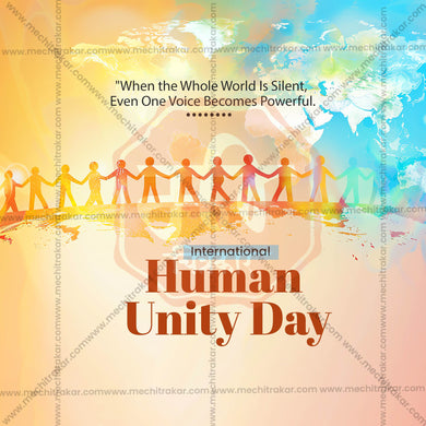 Creative International Human Solidarity Day editable Poster in Marathi, Hindi, and English - Editable PSD and JPG by Me Chitrakar