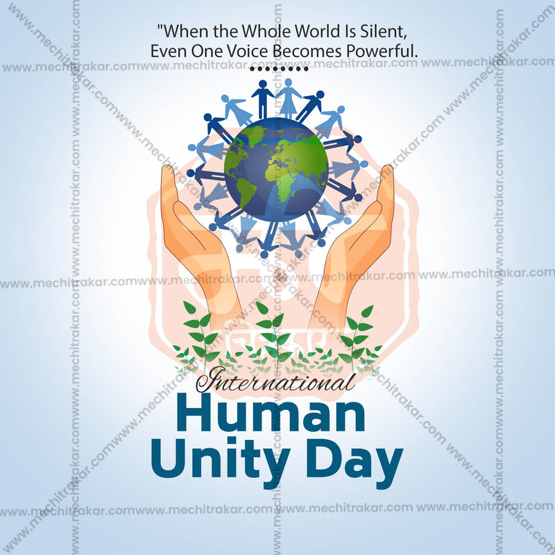 Load image into Gallery viewer, Stunning International Human Solidarity Day editable Banner in Marathi, Hindi, and English - Editable PSD and JPG by Me Chitrakar
