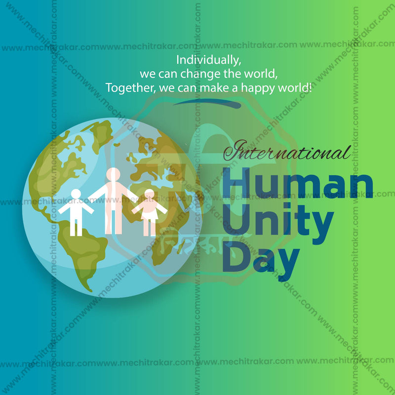 Load image into Gallery viewer, Elegant International Human Solidarity Day Flyer Design in Marathi, Hindi, and English - High-Quality PSD and JPG by Me Chitrakar
