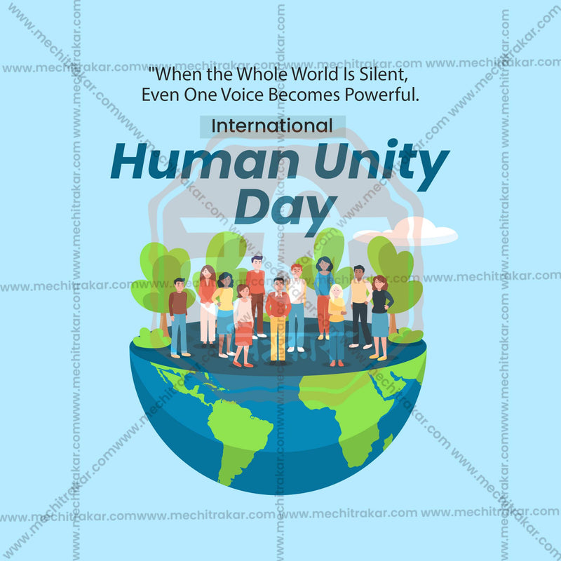 Load image into Gallery viewer, Attractive International Human Solidarity Day editable Banner in Marathi, Hindi, and English - PSD and JPG by Me Chitrakar
