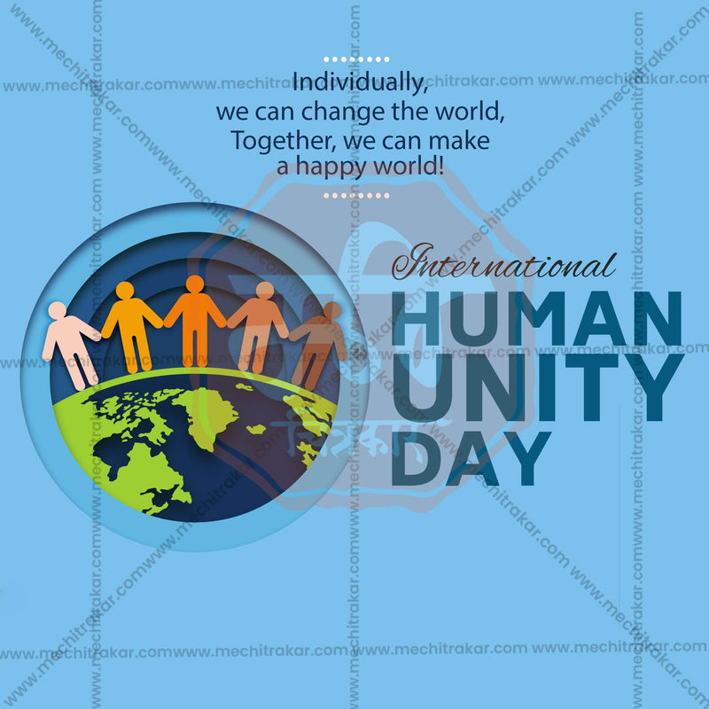 Load image into Gallery viewer, High-Quality International Human Solidarity Day editable Flyer in Marathi, Hindi, and English - Editable PSD and JPG by Me Chitrakar
