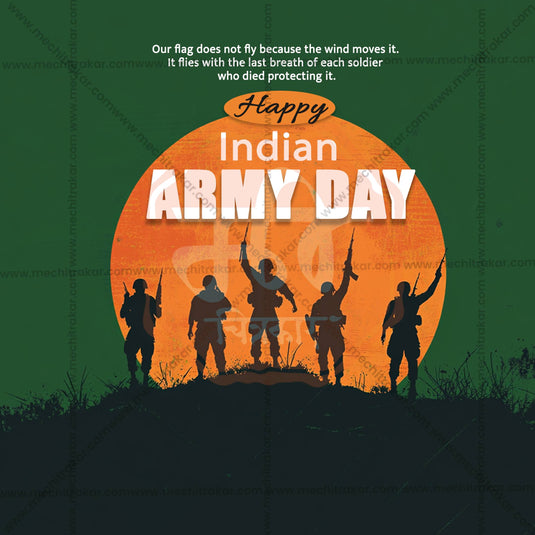 High-Quality Bhartiya Lashkar Din Marathi / Indian Army Day editable Social Media Post in Marathi, Hindi, and English - PSD and JPG by Me Chitrakar